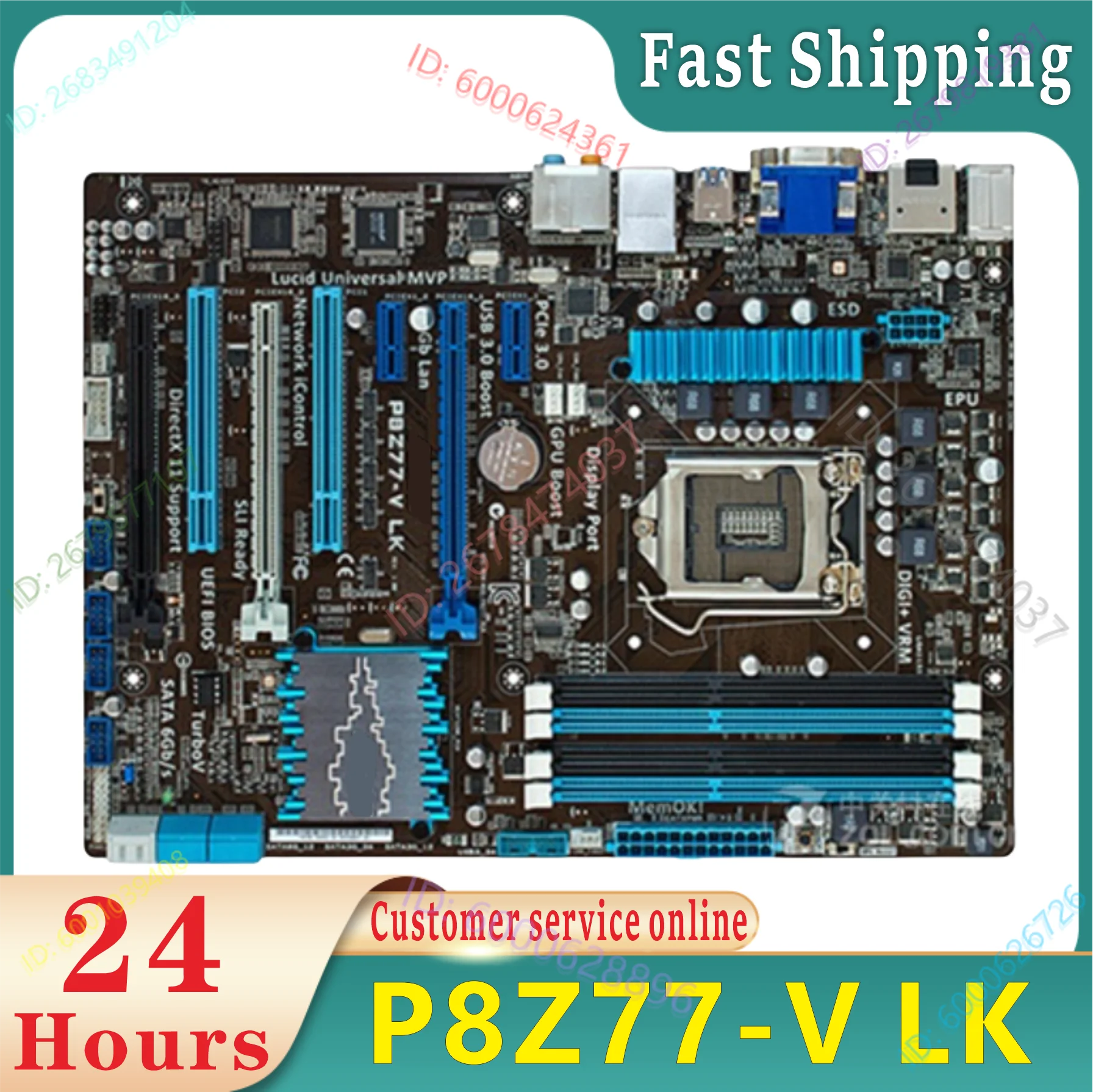 

P8Z77-V LK desktop LGA 1155 DDR3 32GB USB3.0 for 22/32nm CPU Z77 100% tested