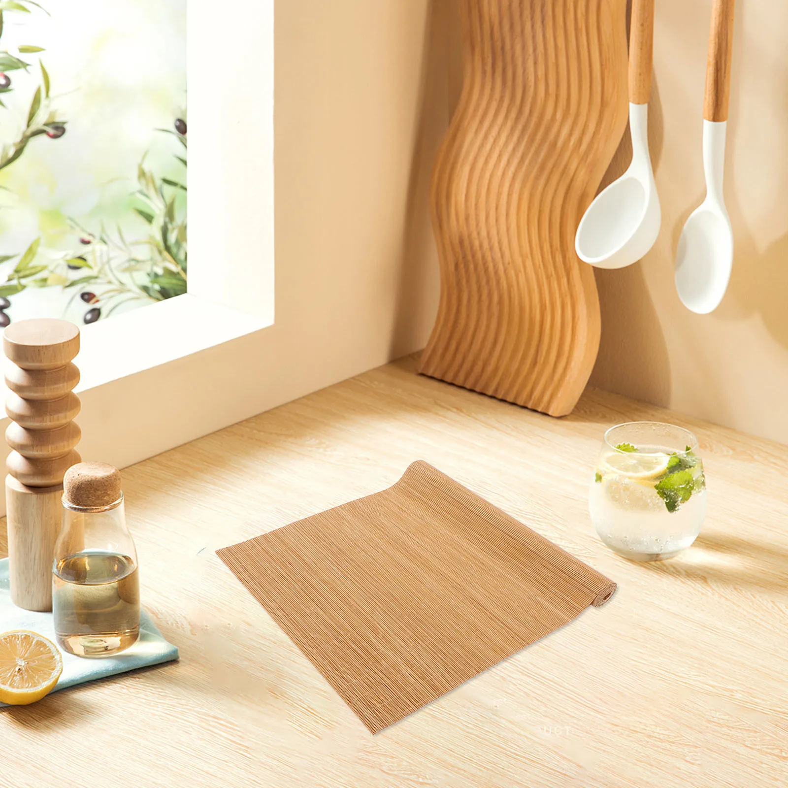 

Bamboo Placemat Rustic Cuttable Non-Skid Table Mat for Tea Ceremony Dining Table Decor Japanese Sushi