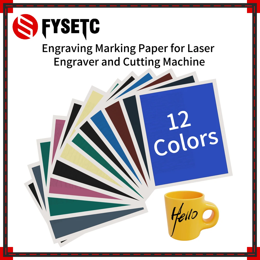 12 Color Laser Engraving Marking Paper For CO2 Fiber UV Laser Engraver Cutting Machine Tools for Ceramics Glass Stone Tiles