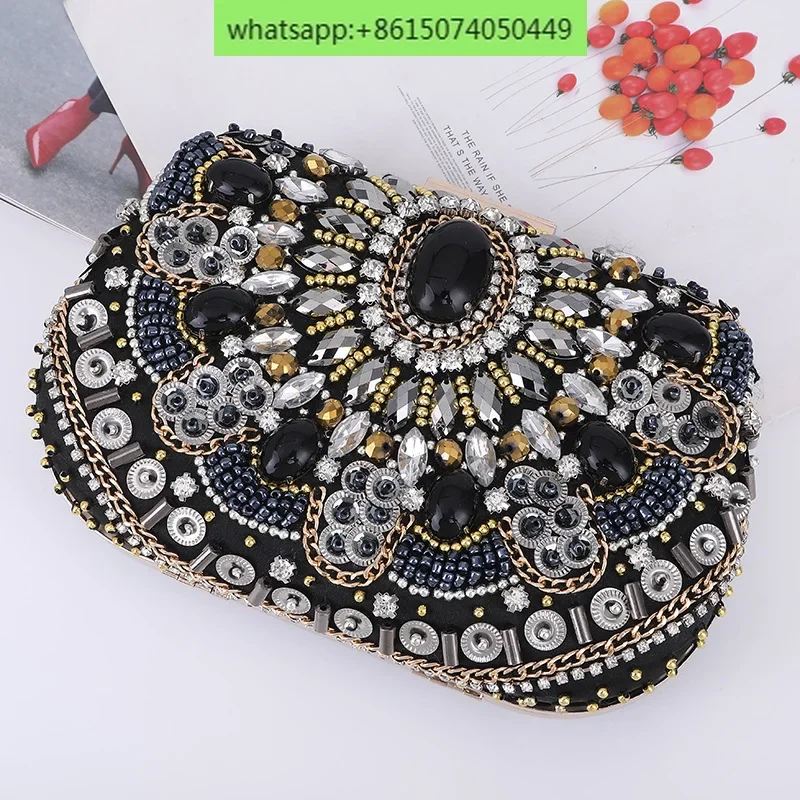 Creative and fashionable women's dinner bag, European and American style simple chain bag, handheld evening bag for women