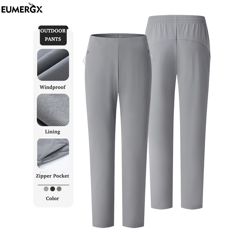 

EUMERGX Men's Women's Climbing Pants Elastic Warm Waterproof Work Pants Unisex Camping Trekking Trousers For Spring And Autumn