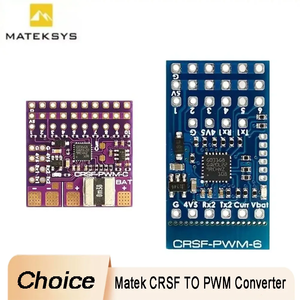 

MATEK CRSF-PWM-6 CRSF-PWM-C Converter - CRSF to PWM, for TBS Crossfire Nano RX SE, RC Drone DIY Parts, Signal Protocol Adapter,