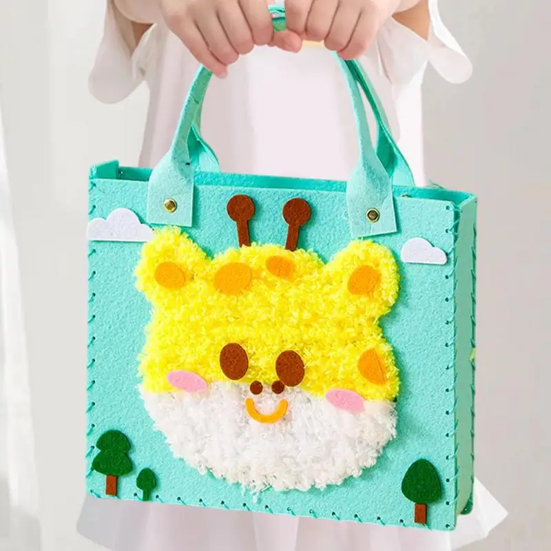 Borsa per animali in tessuto non tessuto Accessori per borse fatte a mano carini Set da cucito per bambini portatili Divertenti forniture per la decorazione domestica