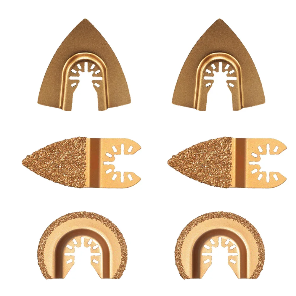 

6Pcs 3 Sizes Carbide Oscillating Multi Tool Blades Suitable for Dewalt Makita Bosch Milwaukee Ryobi Craftsman Rockwell Fein