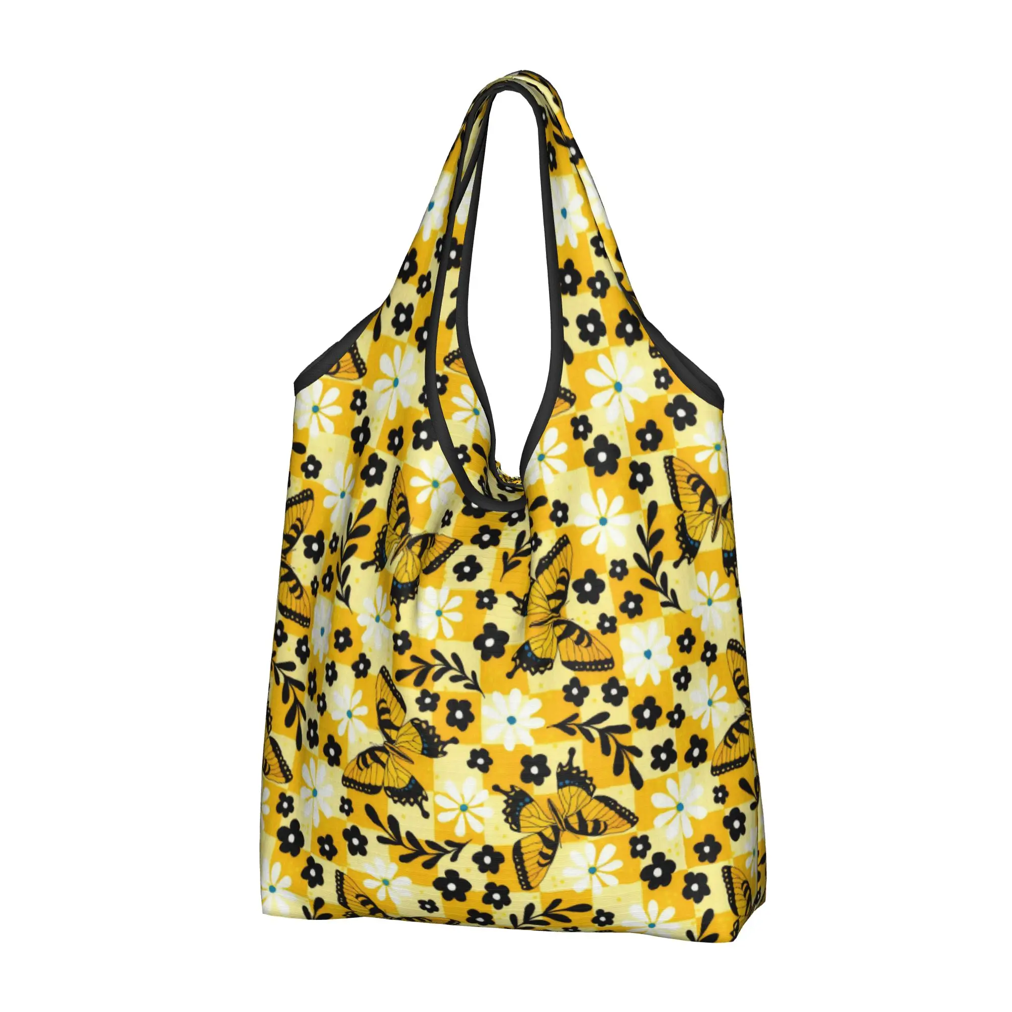 Tiger Swallowtail Butterflies  Groceries Shopping Bags Kawaii Shopper Tote Shoulder Bags Big Capacity Papilio Glaucus Handbag