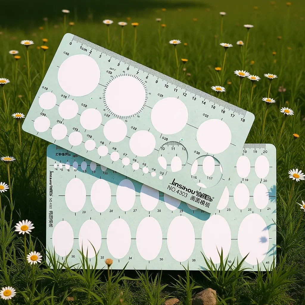 

2Pcs Geometric Circular Ruler Strong Tough Drawing Mold for DIY Home School Fabric Costume Painting Architecture Engineering