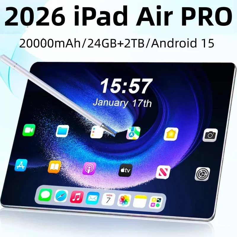 2026 iPad Air PRO Tablet Android 16 GPS WIFI 24GB 2TB 20000mAh 5G Dual Card Snapdragon 8gen3 10 Core Original Android Tablet PC