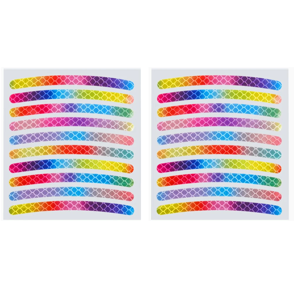 Rainbow Reflective Sticker 10/20Pcs/Set Bicycle Rainbow Reflective Sticker Car Motocycle Night Sticker 10Ps 20PCS Bike Sticker