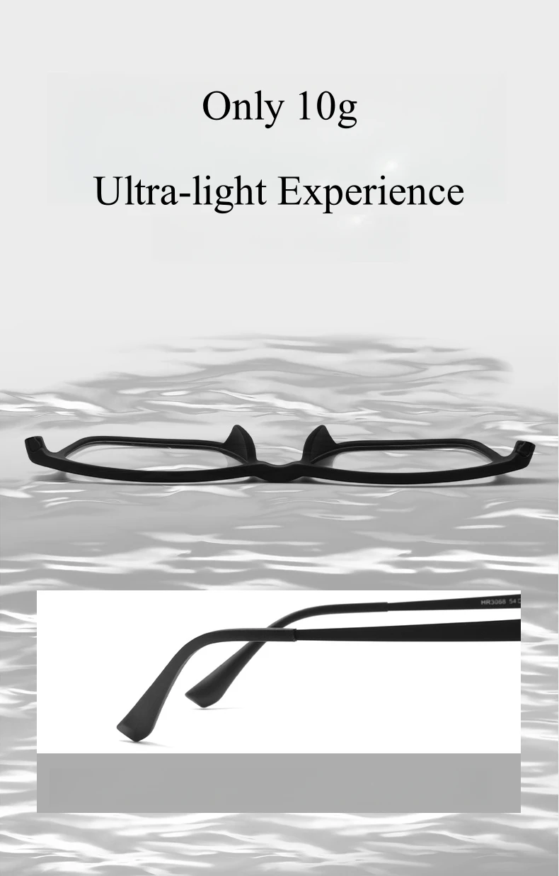 YIMARUILI Ultraleichte, modische Herren-Brillengestelle, quadratisch, bequem, reines Titan, optisch verschreibungspflichtig, große Brillen HR3068 – Detail 3