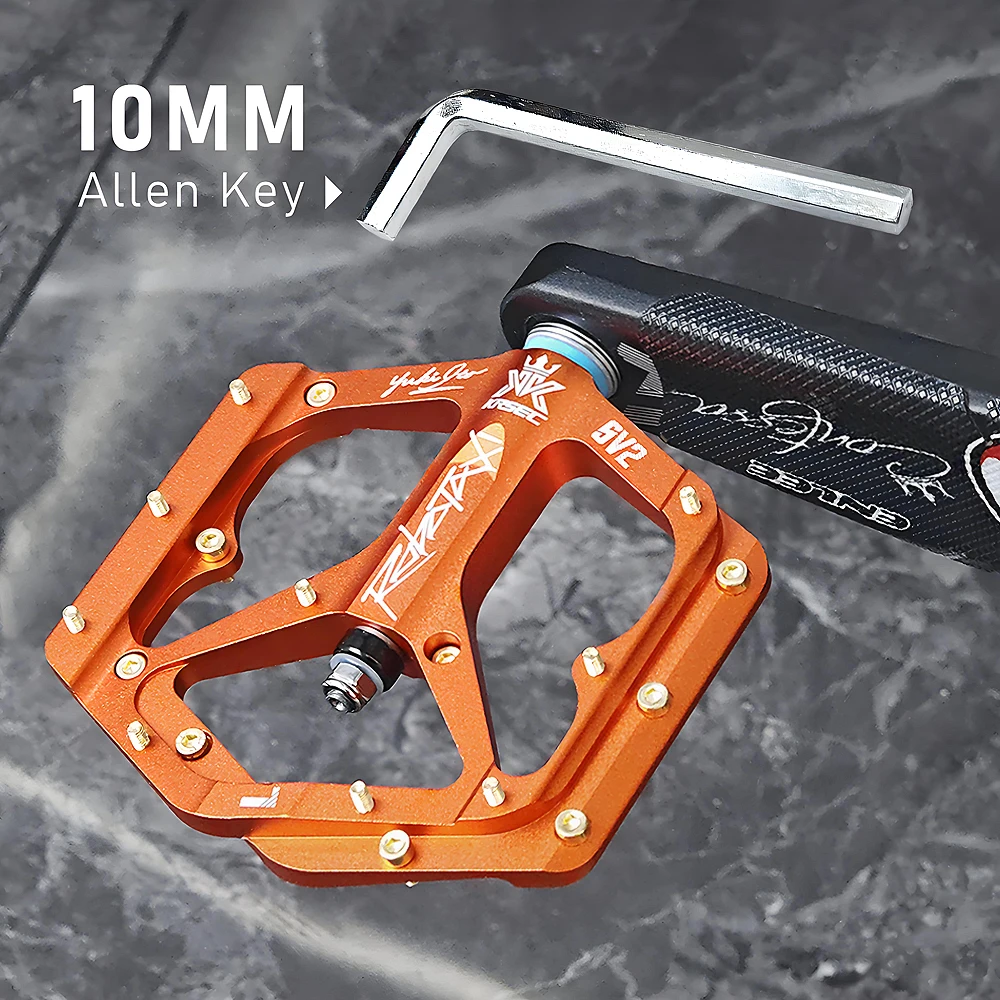 KRSEC Fahrradpedale aus CNC-Aluminiumlegierung, Rutschfest mit DU-Lagern, für MTB und Rennrad, Breite Pedale, Professionelles Fahrradzubehör – Detail 11
