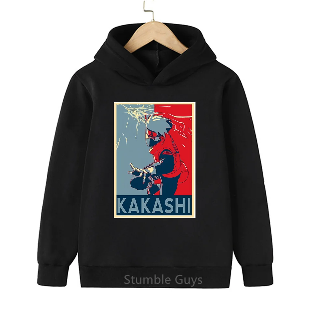 Narutos Hoodie Kids Clothes Boys Cartoon Teen Autumn Anime Long-sleeved Kakashi Sasuke Hooded Sweatshirt Casual Top for Girls