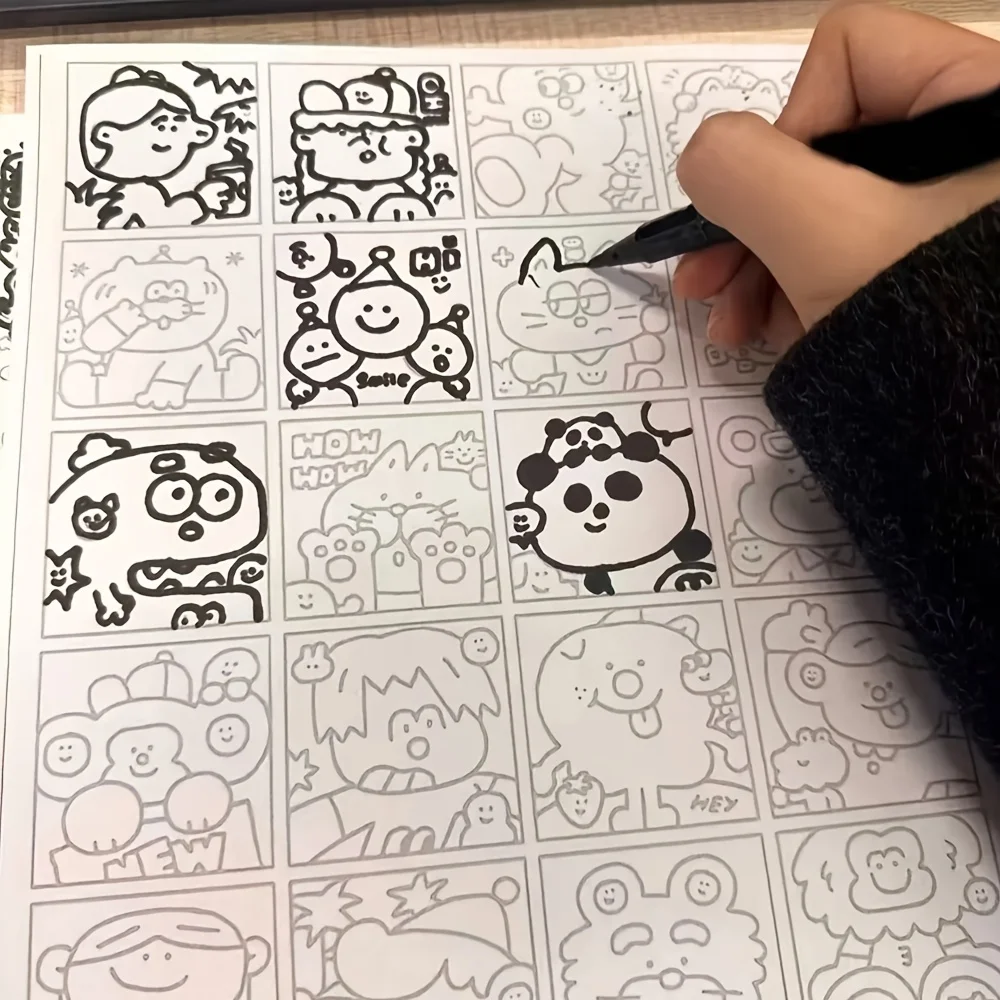 25Page Random Drawing Template Set for Relaxation,Pen Control Training,Line Drawing,Tracing,Cultivate Concentration&Observation image 5