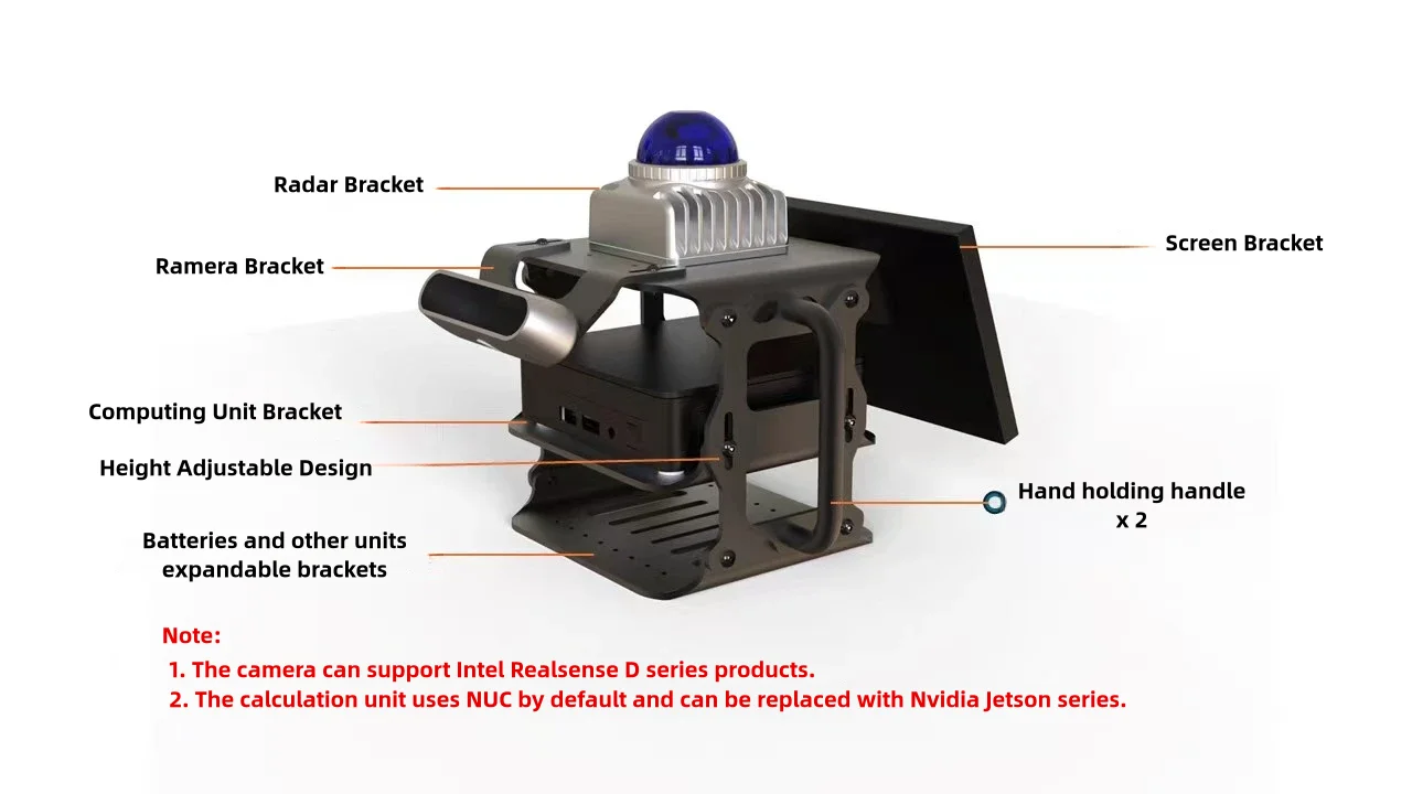 Suporte de scanner portátil Livox Mid 360 Lidar 3D para uso com