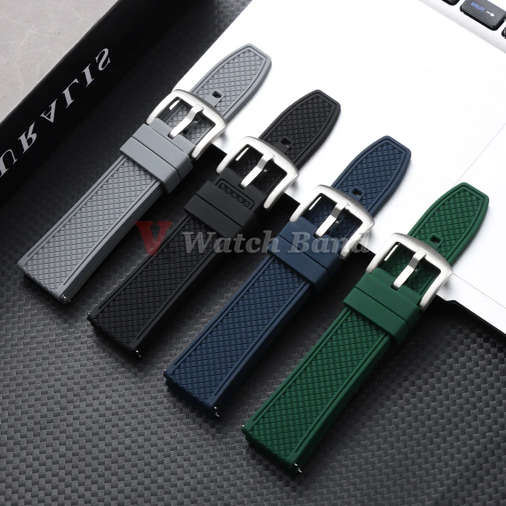 Neues Design 20mm 22mm Gummi-Silikon-Armband für Seiko Uhrenband Herren Damen Sport Wasserdichtes Taucher-Gummi-Armband Zubehör – Detail 3