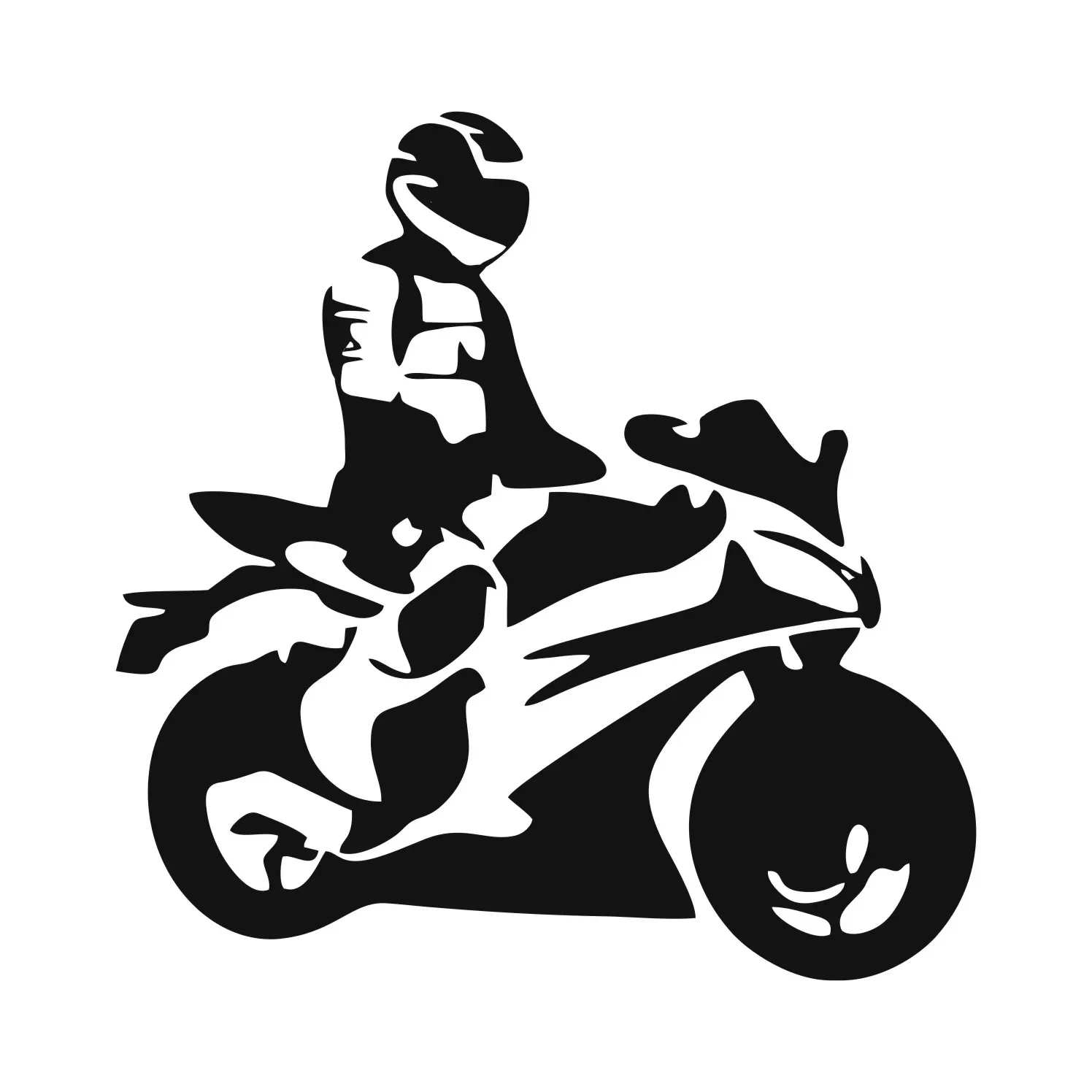 New Design Motorcycle Silhouette Vinyl Car Sticker Motorcyclist In Car Bumper Scratch Sticker PVC, 10cm