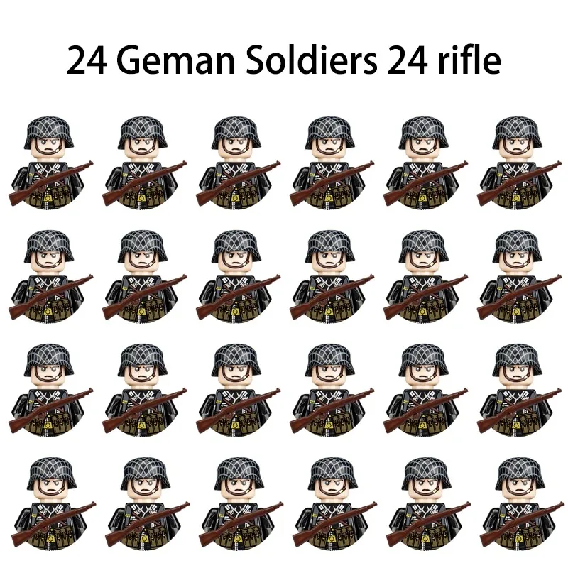 24 pieces/batch World War II military role World War II Army building blocks hand-madebuilding blockschildren'sholiday gift toys view 3