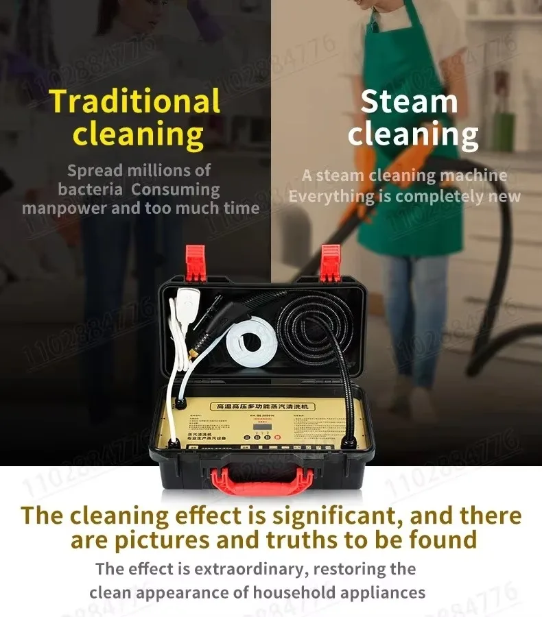DIVEDEER High Temperature Steam Cleaner Multifunctional Car Washing Machine Household Kitchen Cleaning Tool Mobile Steam Cleaner