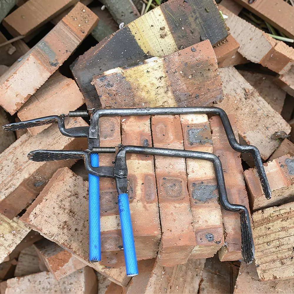 Brick Clamp Tool Adjustable Masonry Carrying Tongs Heavy Duty Carbon Steel Hand Held Gripper For Construction Site Work