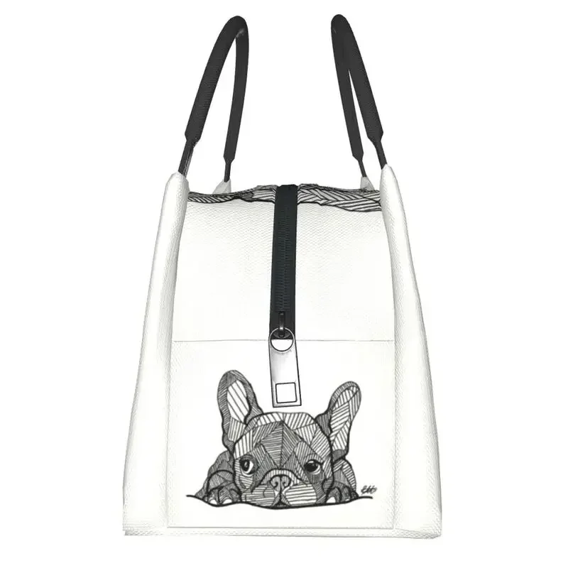 Custom French Bulldog Puppy Facial Lunch Bags Women Warm Cooler Insulated Lunch Boxes for Office Travel