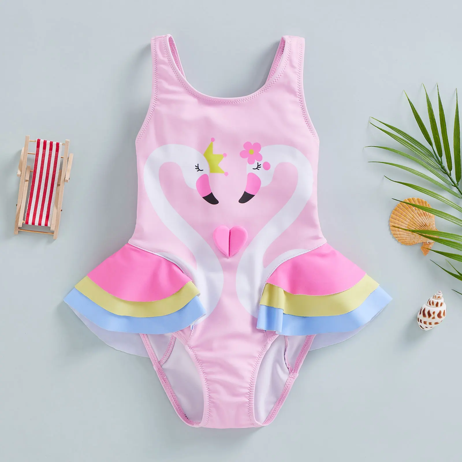 Bañador para niños de 1 año, Bikini dividido Floral, traje de baño, ropa de playa