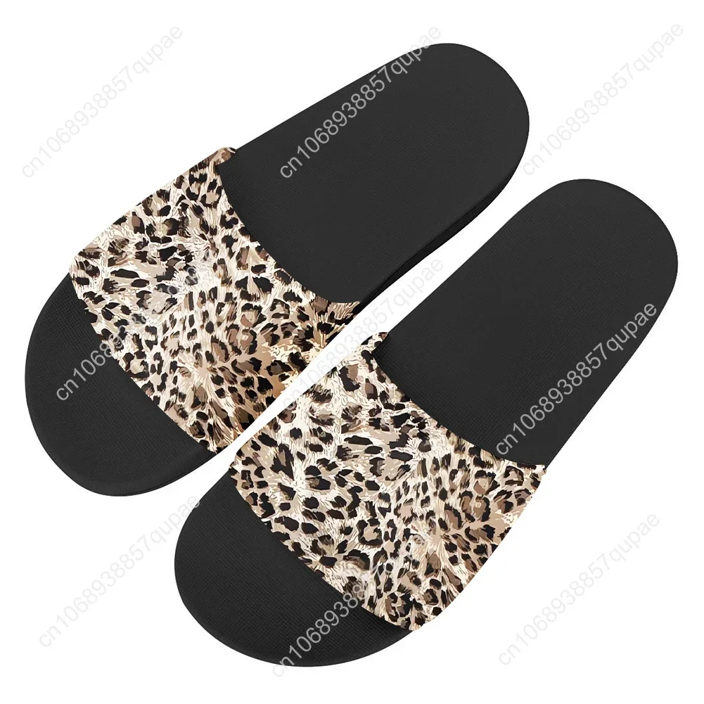 Leopard Print Animal Slippers Home Water Shoes Men Women Teenagers Beach Pool Sandals Custom Made Summer Slipper Fashion 2