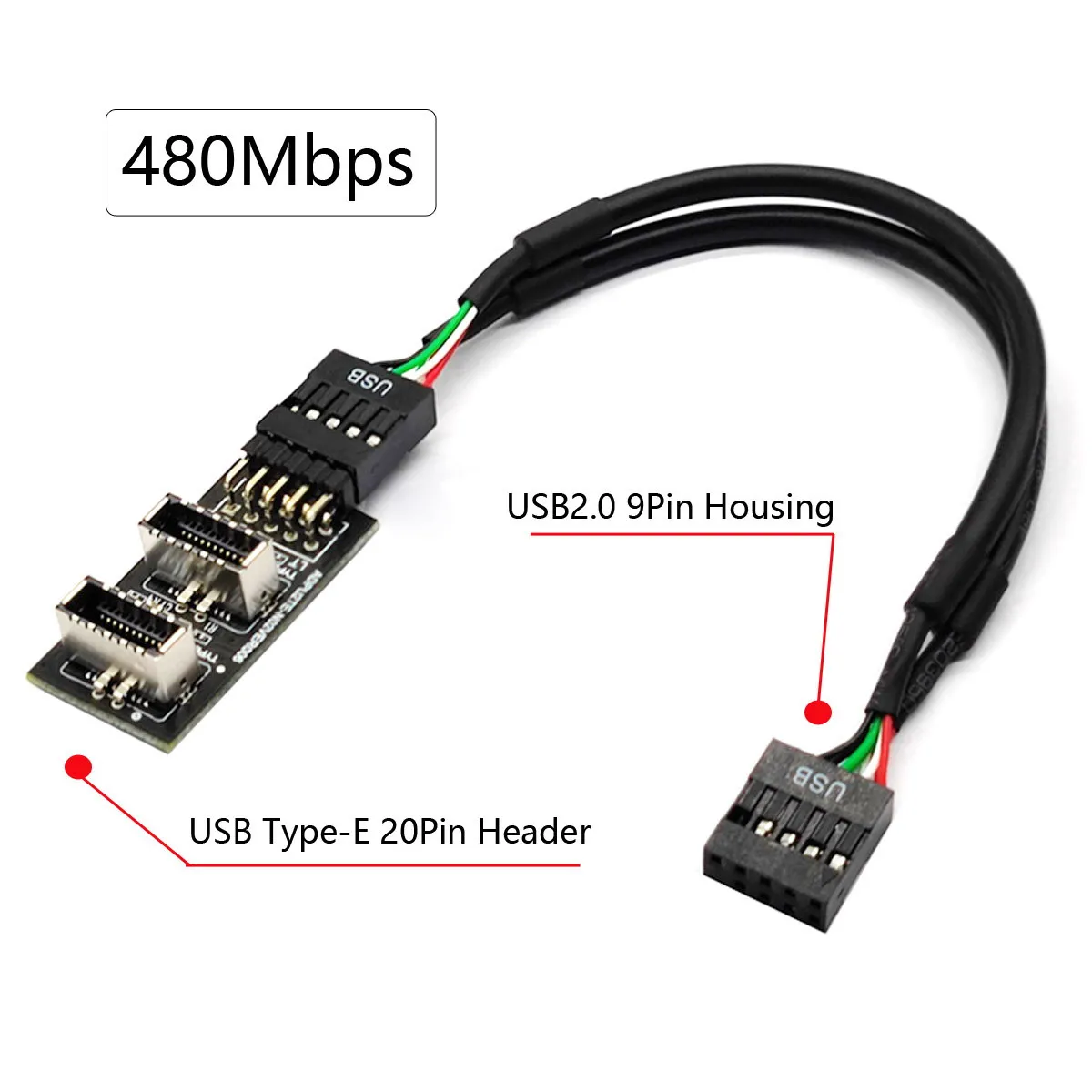 USB 2.0 9Pin 10Pin اللوحة الرئيسية رأس كابل موصل ذكر إلى المزدوج USB 3.1 اللوحة الأمامية المقبس مفتاح-A نوع-E تمديد محول