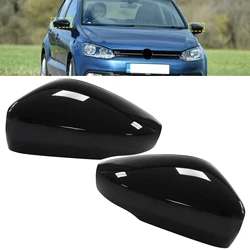 For VW Polo 6R 2009-2018 UP 2016 Onwards Gloss Black Wing Door Mirror Cover Caps