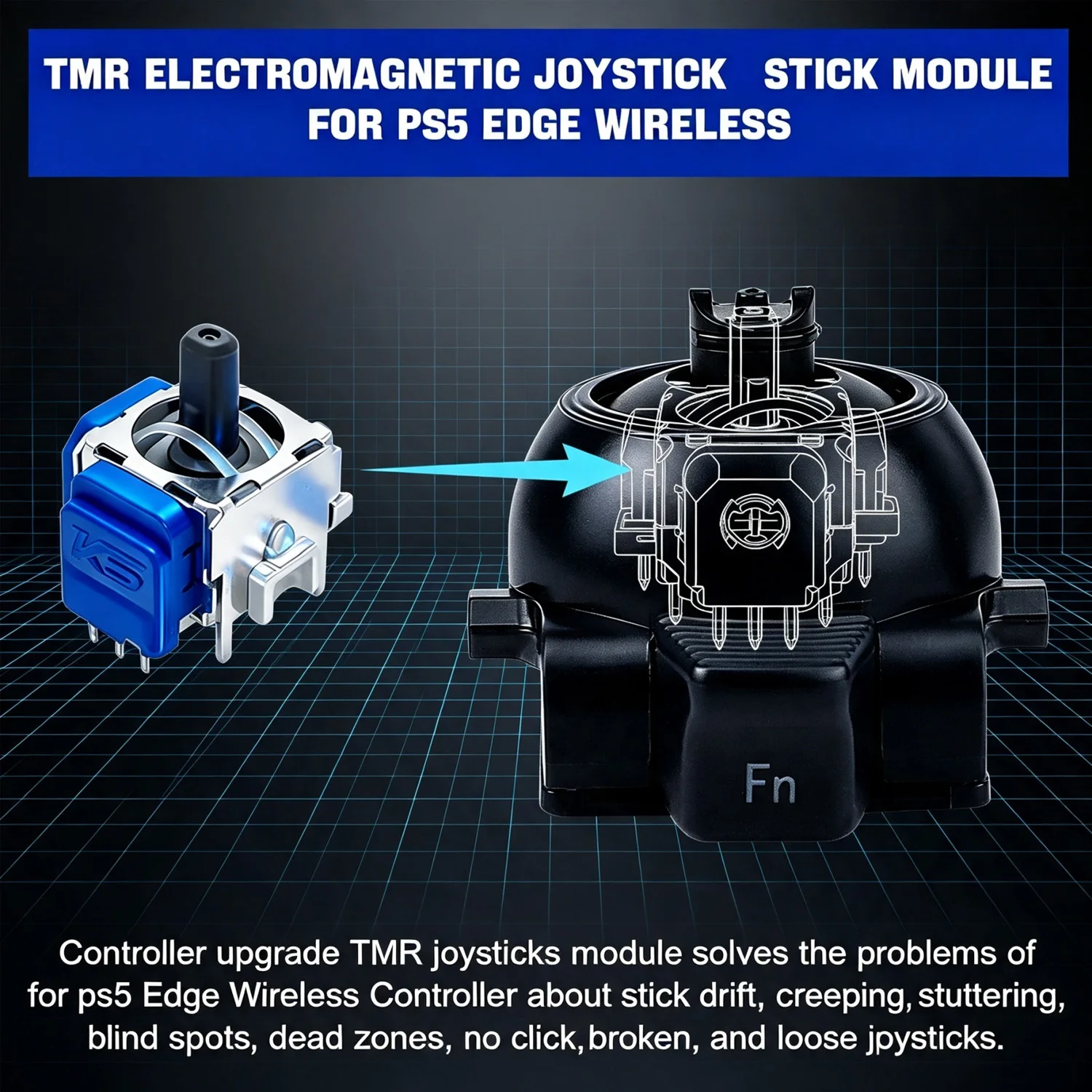 Besavior Adjustable-damping TMR Joystick Plug&Play Replacement Thumb Stick Module for PS5 Edge Controller Repair Accessories view 4