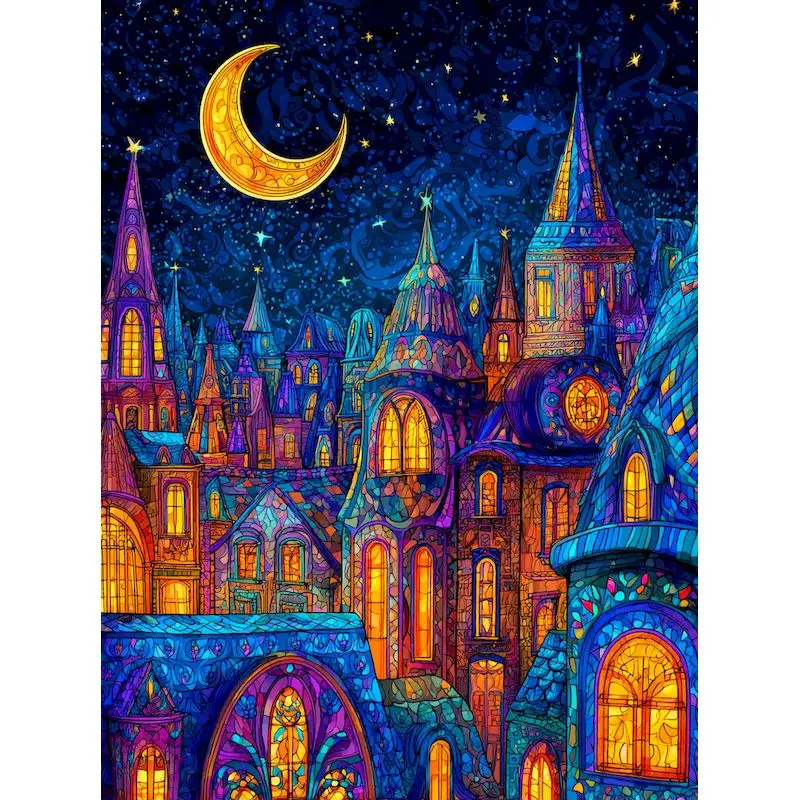 

GATYZTORY DIY Oil Painting By Numbers Kit Scenery Acrylic Paint By Numbers castle Diy Numbers Painting Art Home Decor