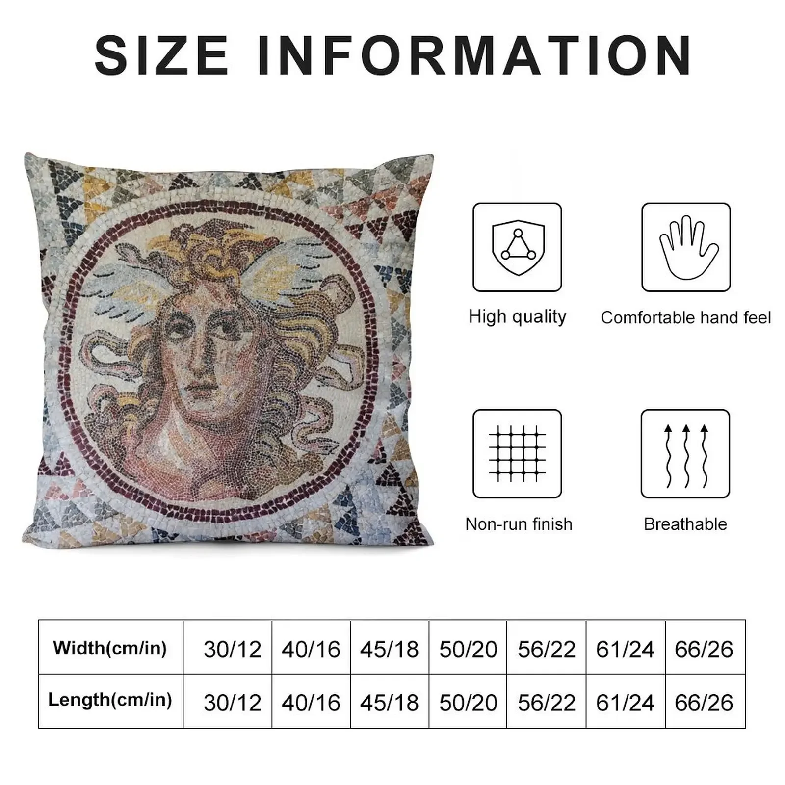 Medusa mosaic - Piraeus, Greece Throw Pillow Luxury Sofa Cushions Pillow Cases Embroidered Cushion Cover Throw Pillow