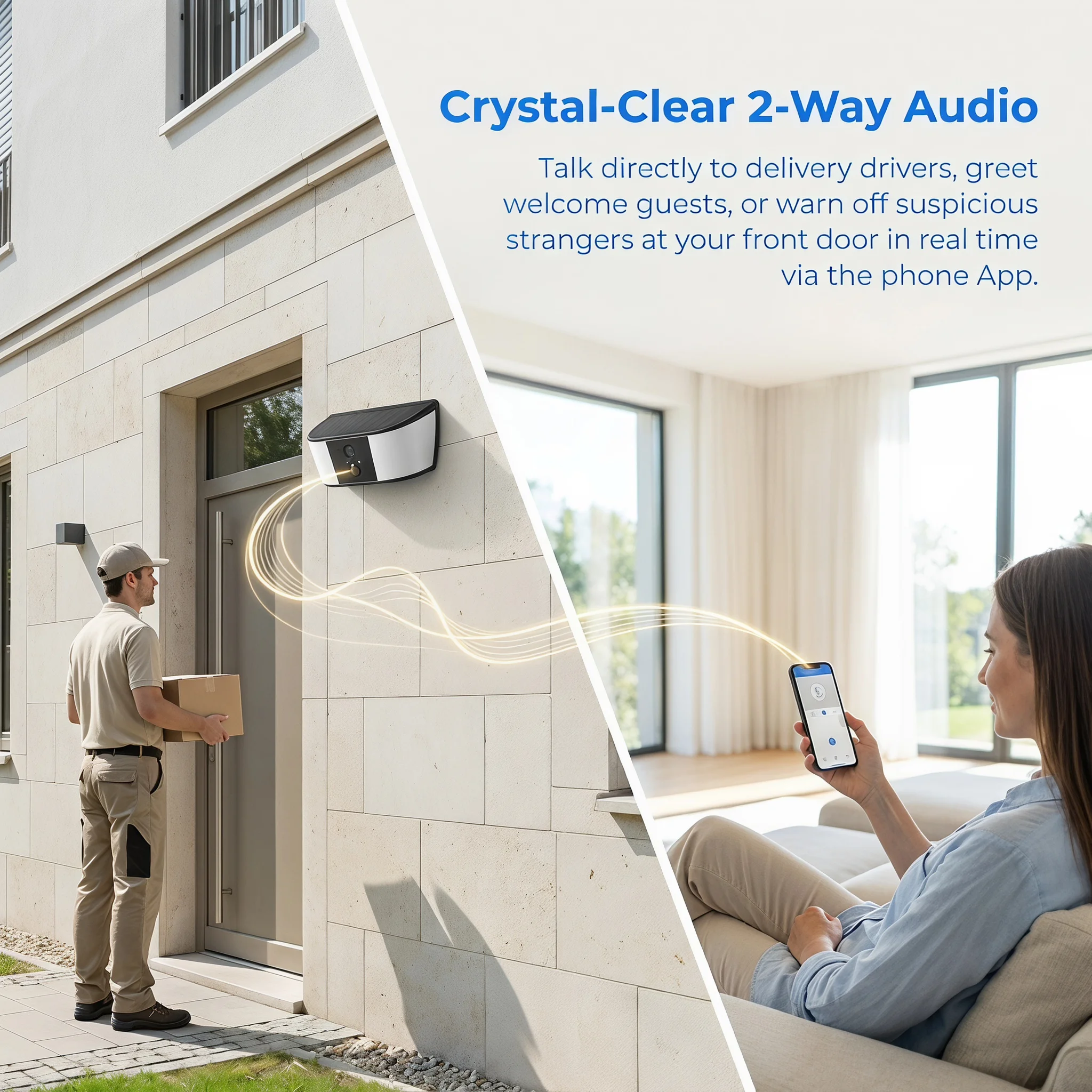 ARCCTV 2K Solar WLAN-Kamera Sicherheits-Außenkamera Drahtlose Flutlichtkamera mit Personenerkennung Alarm Überwachung HD Zwei-Wege-Audio – Detail 7