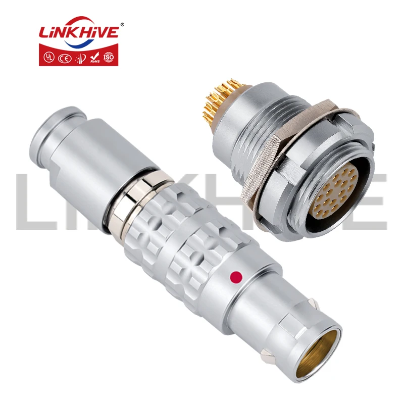 Compatible with LEMO FGG+ECG Plug+Socket Set 0B 1B 2B 3B 2-32 Pin Push-pull Self-locking Circular Connector