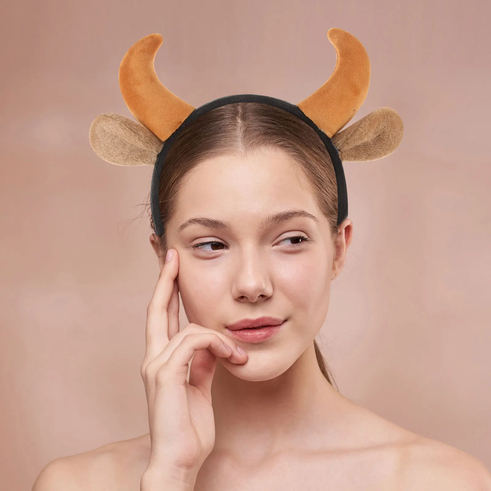 

3pcs Halloween Horn Headbands Ox Horns Hairbands Costume Party Cosplay Accessories Decor Lightweight Comfortable Hair