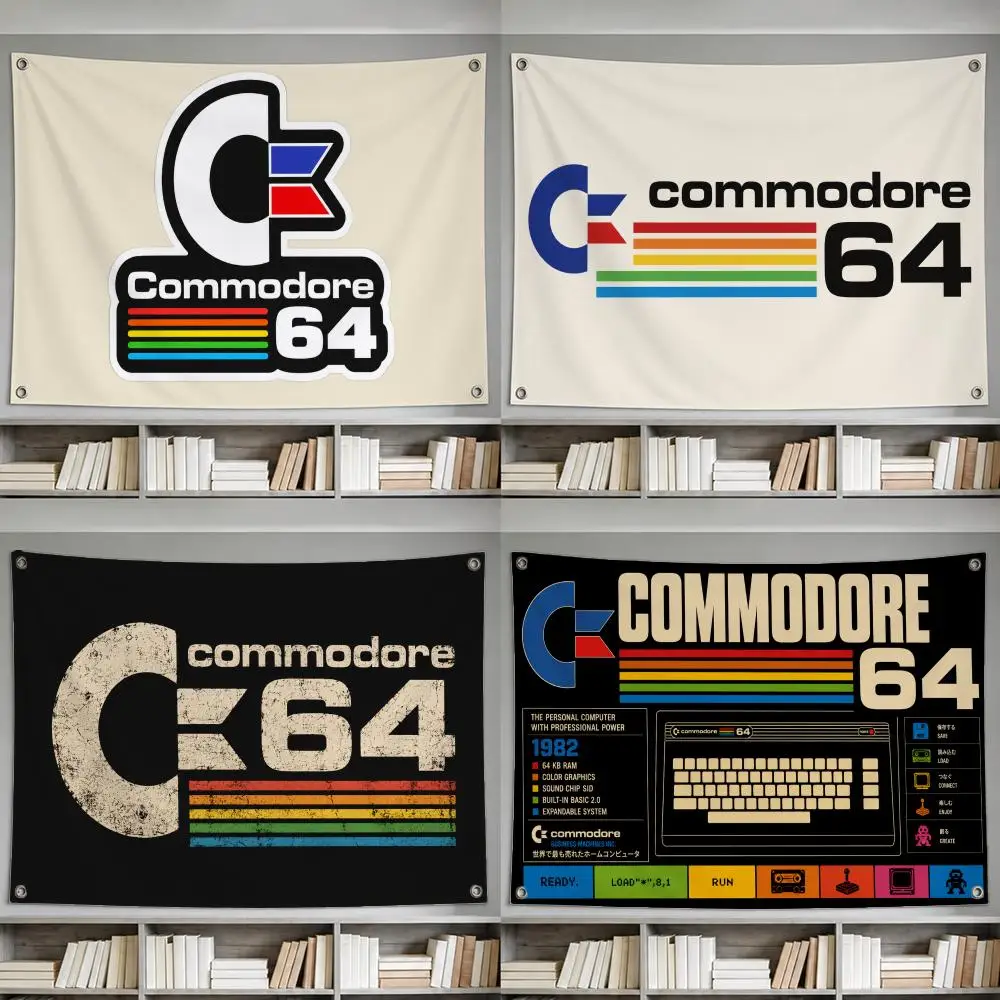 Game Commodore 64 Flags decor flag banner,wall hanging flag,indoor outdoor wall decor,yard garden porch patio