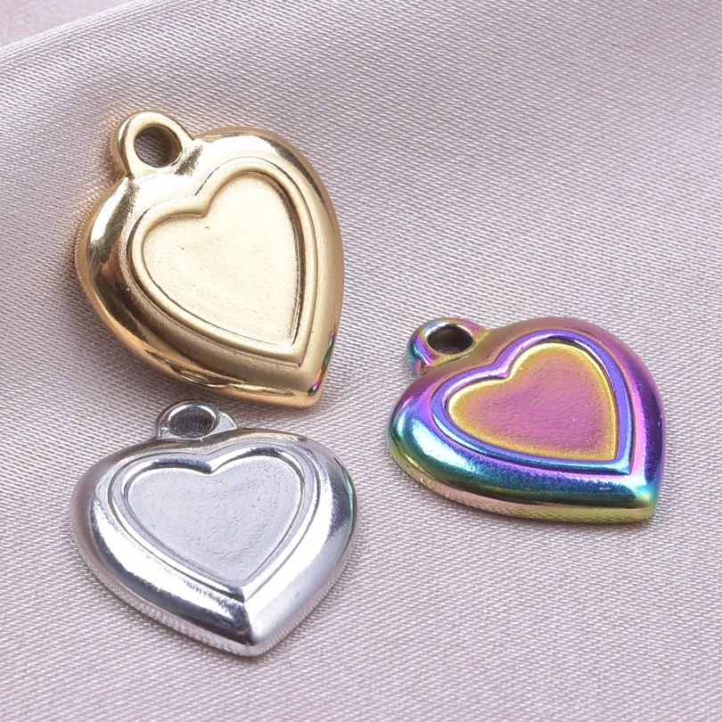 10 teile/los Edelstahl romantische Herz Schmuck hochwertige Anhänger Charme DIY Schmuck Herstellung Halskette Handwerk liefert Großhandel