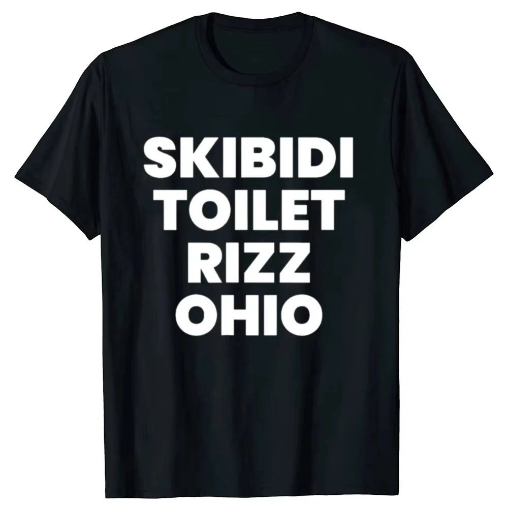 Skibidi Toilet Rizz Ohio Funny Meme Retro Vintage Graphic T-shirts Men Fashion Oversized Tshirt Cotton Loose Oversized T Shirt