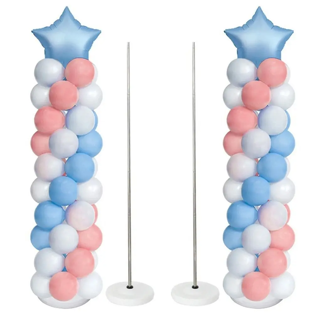 1/2Set Transparent Balloon Column Kit with Base Can Be Filled with Water Balloon Arch Bracket with Pole DIY Accessories