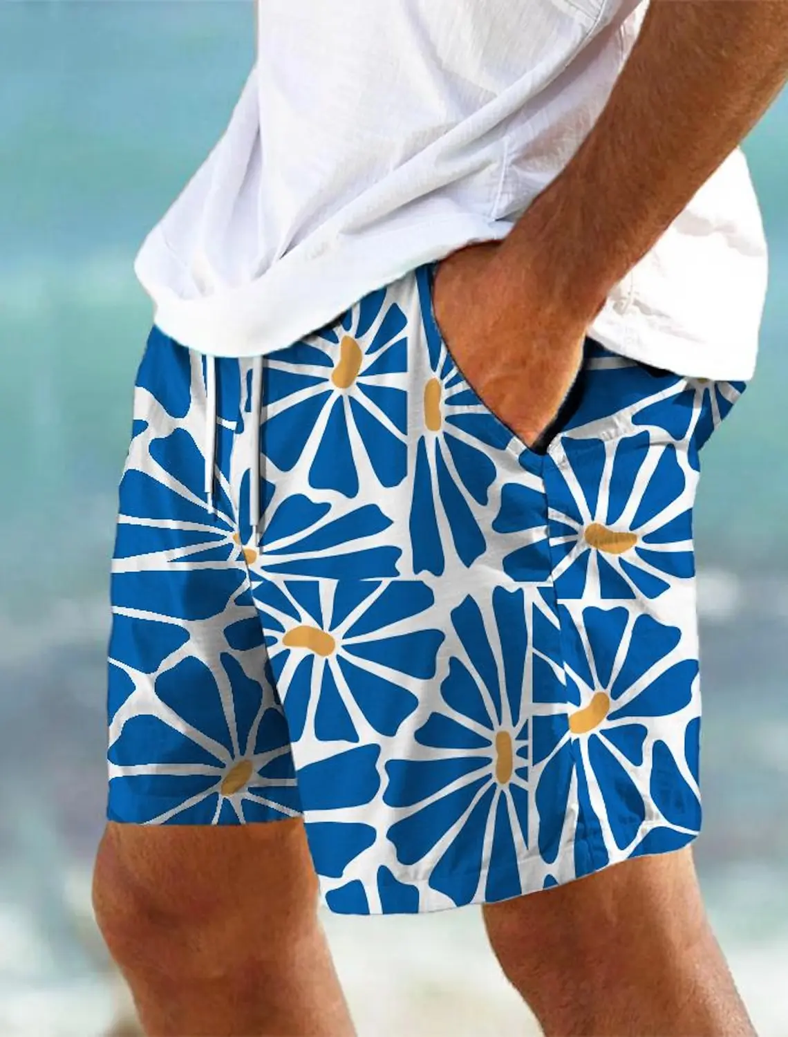 Men's Board Shorts Swim Shorts Drawstring  Colorful Flower Floral Quick Dry Short Holiday Beach Hawaiian Casual 4 Micro-elastic