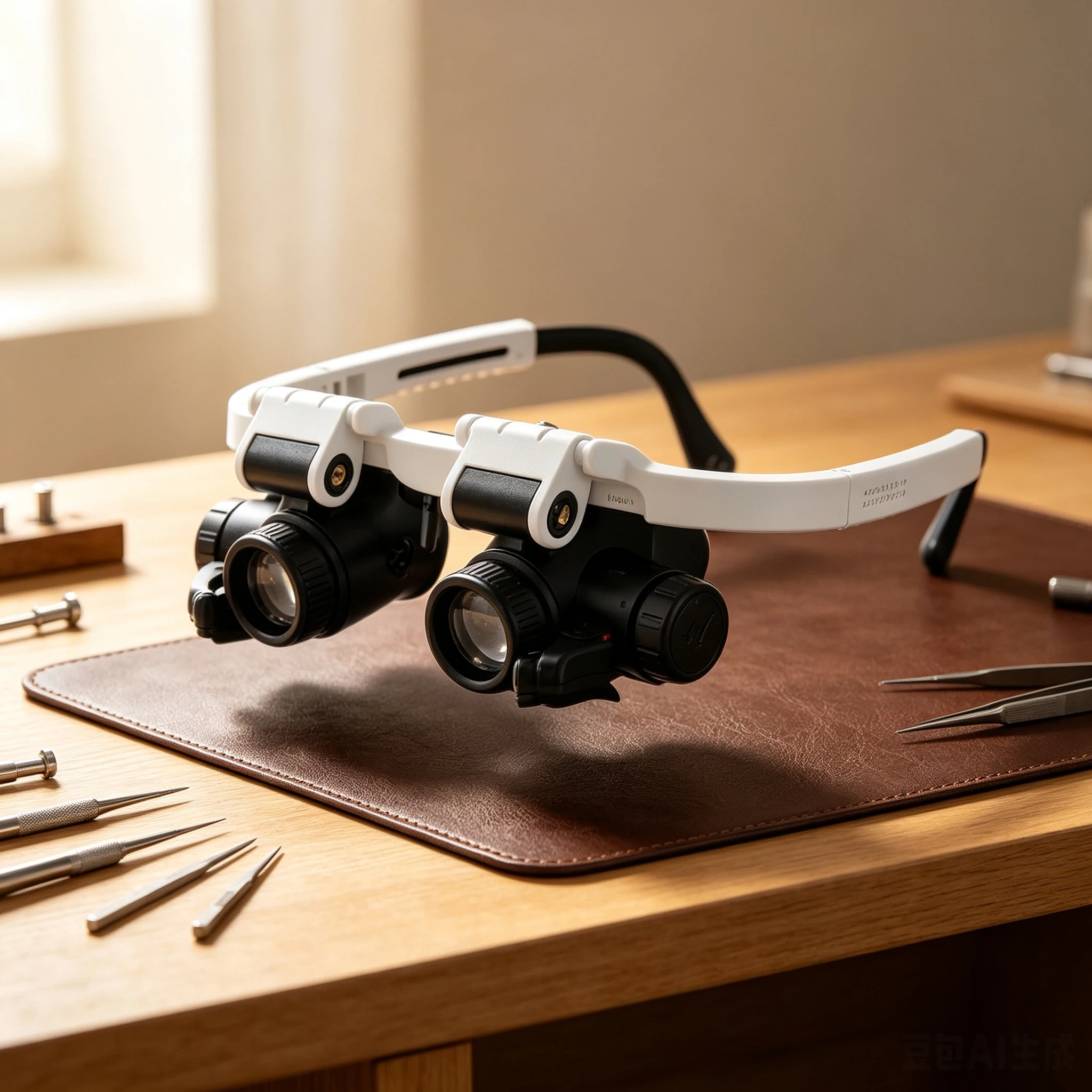 Adjustable Head-Mounted Magnifier Loupe Eye Glass with 2 LED Lights, 8X 15X 23X Lenses for Watch Jeweler Repair