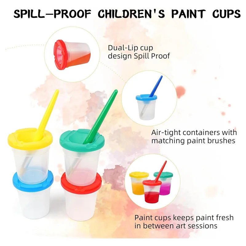 Kuas Cat Anak-anak Yang Bagus, Set Kuas Cat Anak-anak 17 Buah, Kuas Cat Warna-warni untuk Anak Balita Pemula, Wajah