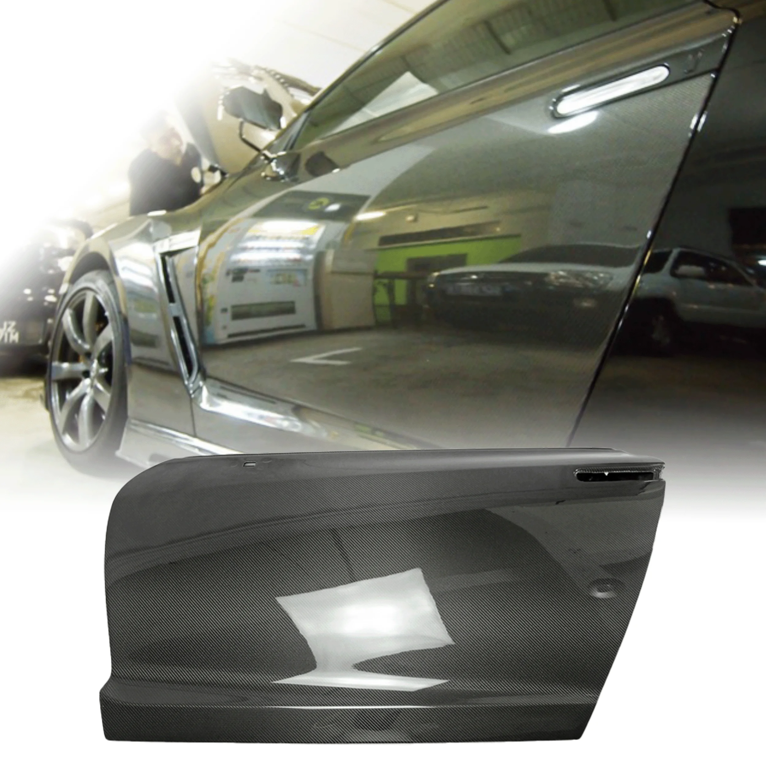 

For R35 GTR OEM Carbon Fiber Door Optical Fiber Racing Car