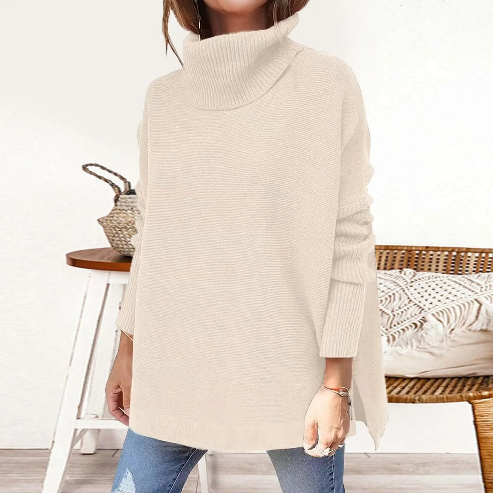 

Winter Fashion Sweater Knitwear Woman 2023 Hot Sale Solid Colors Solid Women's Turtleneck Female Warmer Sweaters And Pullovers