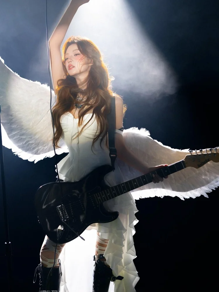 Rock Angel Pure Desire Atmosphere Sensual Lady Photography Art Photo Clothing 2026 New Style Chen Qiwen Stage Costume