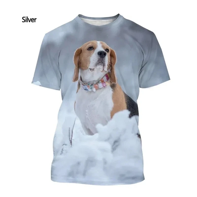 Summer New Fashion Men\'s And Women\'s 3D Printing T Shirts Animal Dog Beagle Casual Short-sleeved Street T-shirt Top Quality Tees