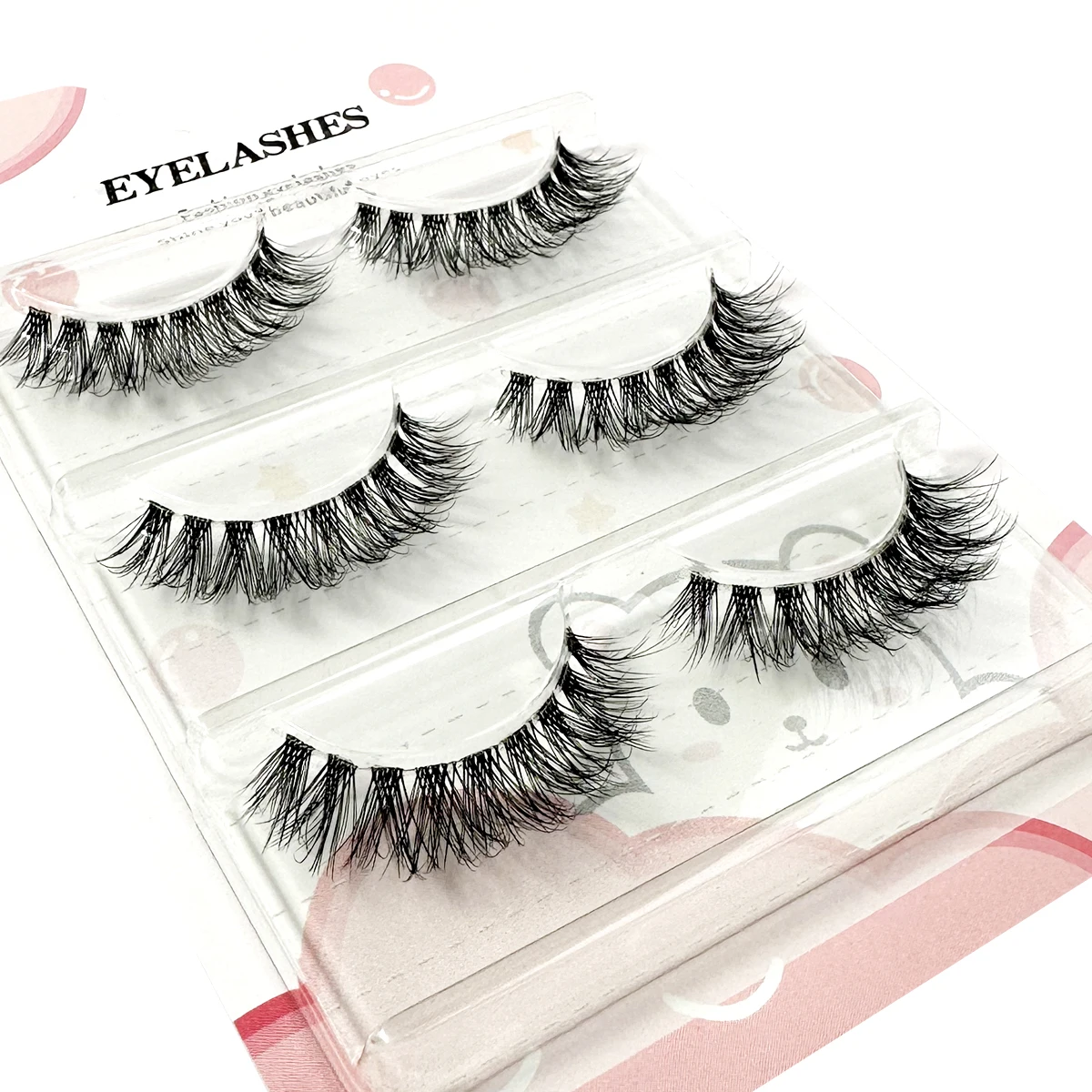 NEW 1/3Pairs Mink Lashes 3D Mink Eyelashes Invisible Band Natural Black Mink False Eyelash Full Strip cilios posticos Reusable