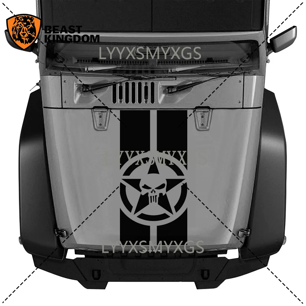 Personality and Creativity Skull Army Star Car Stickers Waterproof Sunscreen Vinyl Decal PVC Wholesale Car Decoration