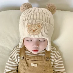 Solid Color Wool Knitted Bonnet Bebe Newborn Baby Hat Pompom Cute Winter Hat For Kids Boys Girls Children Warm Beanie Cap