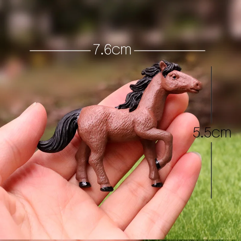 Pferde-Kuchendekoration Realistische Pferdefiguren Laufende Tierfiguren Mini-Scheunenspielzeug für Kinder Cowboy-Geburtstagsparty-Zubehör – Detail 6