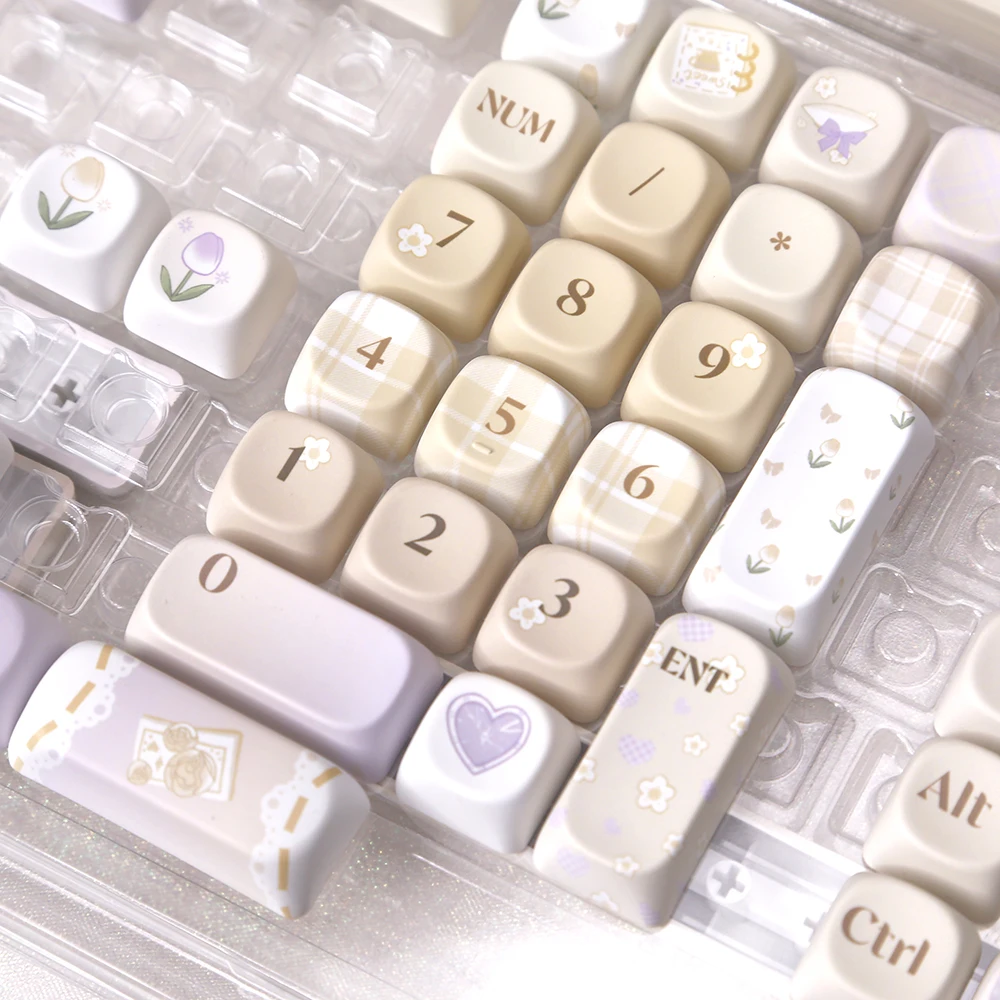 MOA height keycap PBT round cute milk yellow with split space mechanical keyboard adaptation