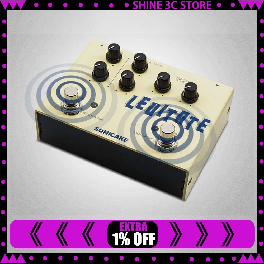 

SONICAKE Левитирующий двойной ножной переключатель Stompbox с цифровой задержкой и реверберацией, педаль эффектов для гитары QDS-02, подарки